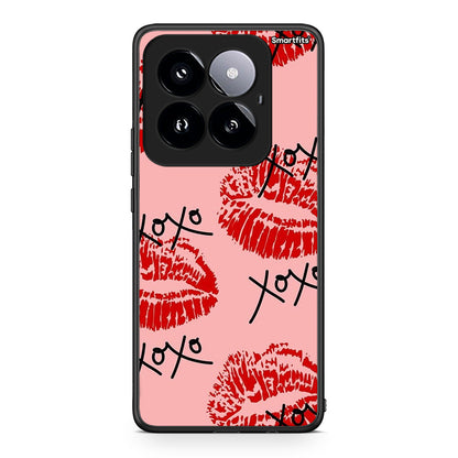 Xiaomi 14 Pro 5G XOXO Lips θήκη από τη Smartfits με σχέδιο στο πίσω μέρος και μαύρο περίβλημα | Smartphone case with colorful back and black bezels by Smartfits