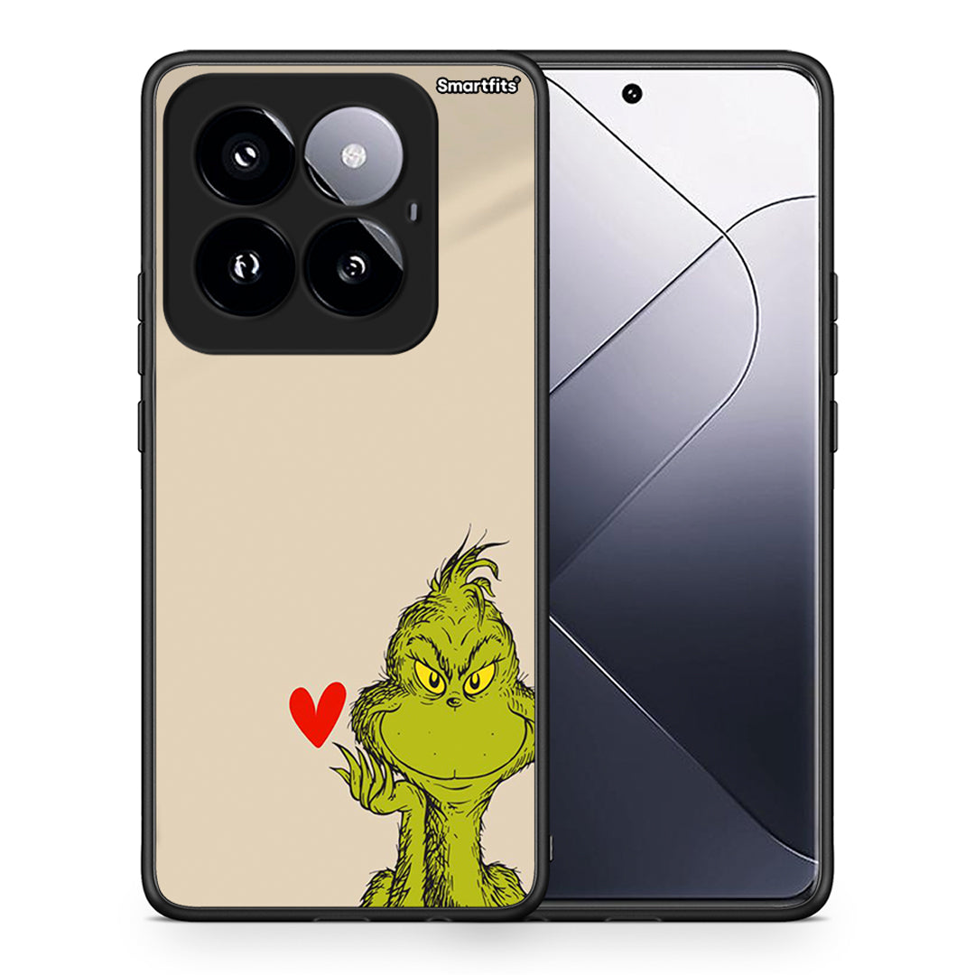 Θήκη Xiaomi 14 Pro 5G Xmas Grinch από τη Smartfits με σχέδιο στο πίσω μέρος και μαύρο περίβλημα | Xiaomi 14 Pro 5G Xmas Grinch case with colorful back and black bezels