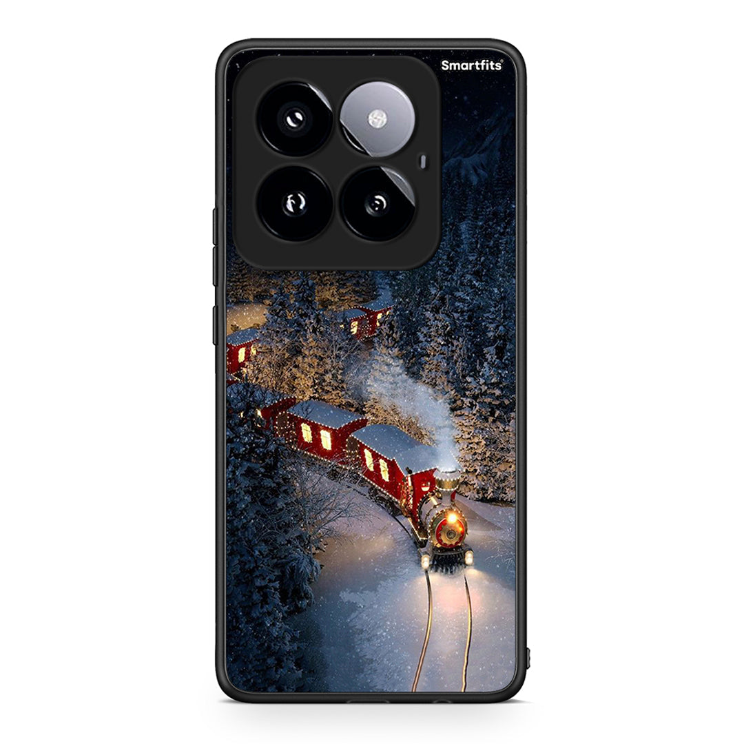 Xiaomi 14 Pro 5G Xmas Train θήκη από τη Smartfits με σχέδιο στο πίσω μέρος και μαύρο περίβλημα | Smartphone case with colorful back and black bezels by Smartfits