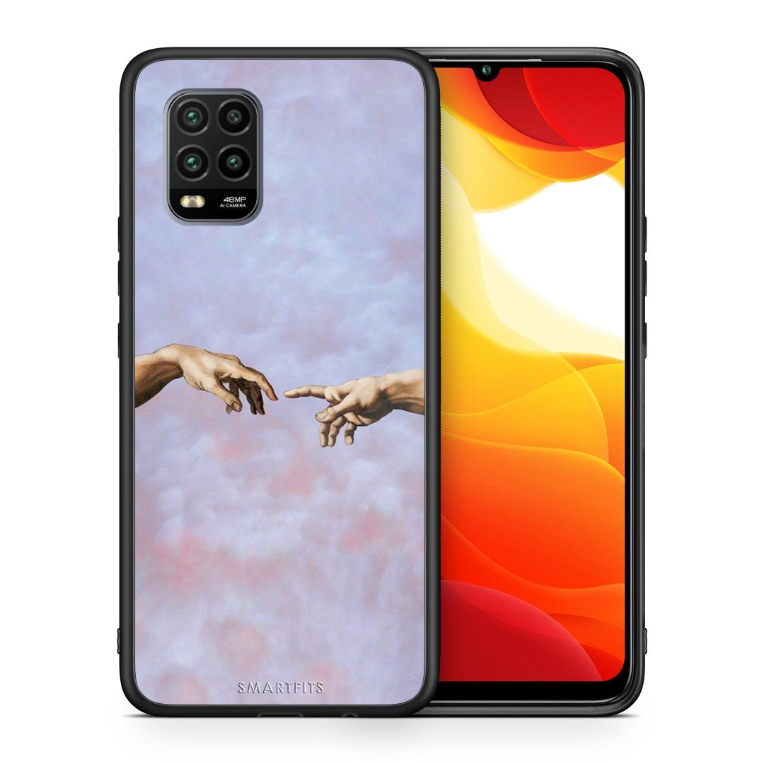 Θήκη Xiaomi Mi 10 Lite Adam Hand από τη Smartfits με σχέδιο στο πίσω μέρος και μαύρο περίβλημα | Xiaomi Mi 10 Lite Adam Hand case with colorful back and black bezels