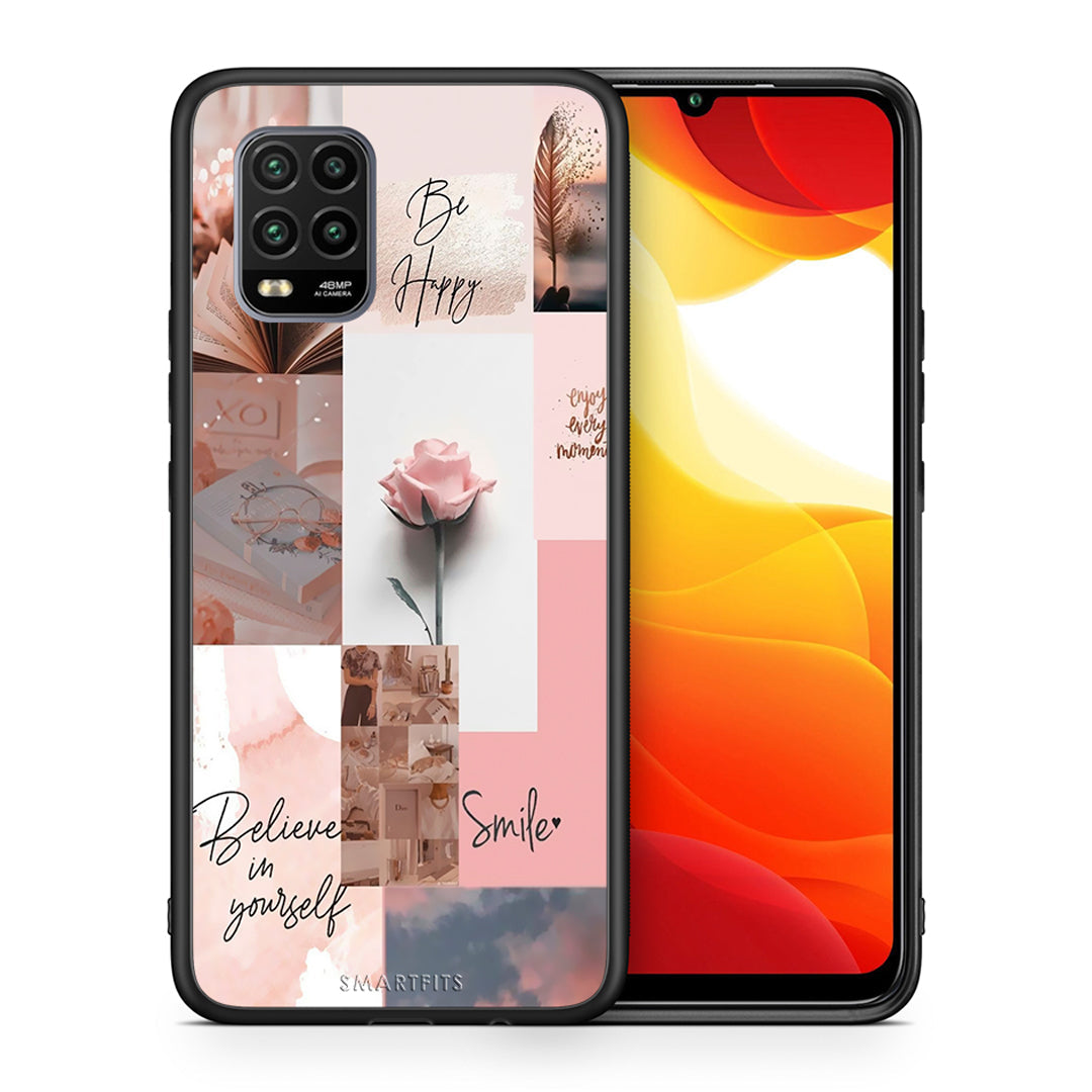 Θήκη Xiaomi Mi 10 Lite Aesthetic Collage από τη Smartfits με σχέδιο στο πίσω μέρος και μαύρο περίβλημα | Xiaomi Mi 10 Lite Aesthetic Collage case with colorful back and black bezels