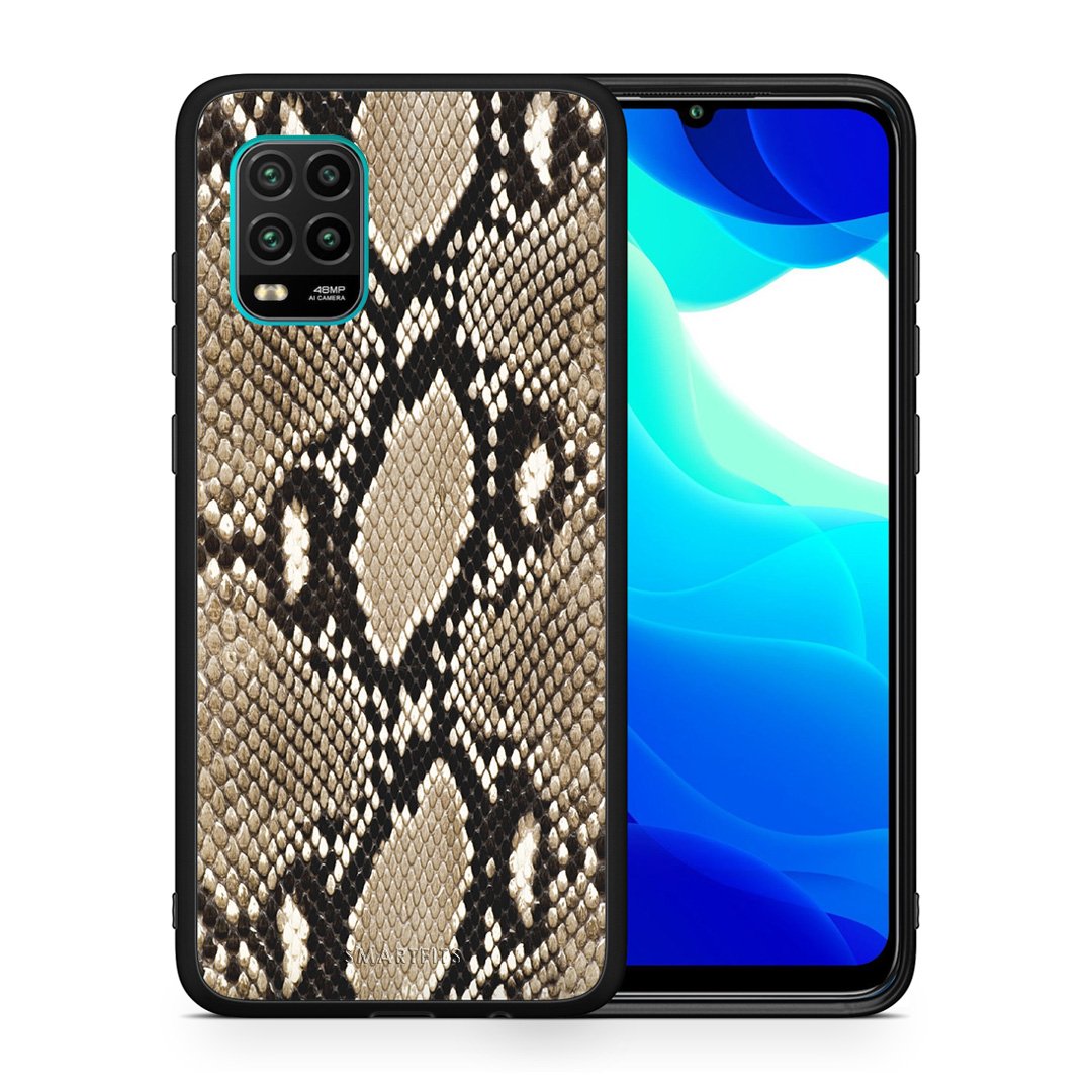 Θήκη Xiaomi Mi 10 Lite Fashion Snake Animal από τη Smartfits με σχέδιο στο πίσω μέρος και μαύρο περίβλημα | Xiaomi Mi 10 Lite Fashion Snake Animal case with colorful back and black bezels