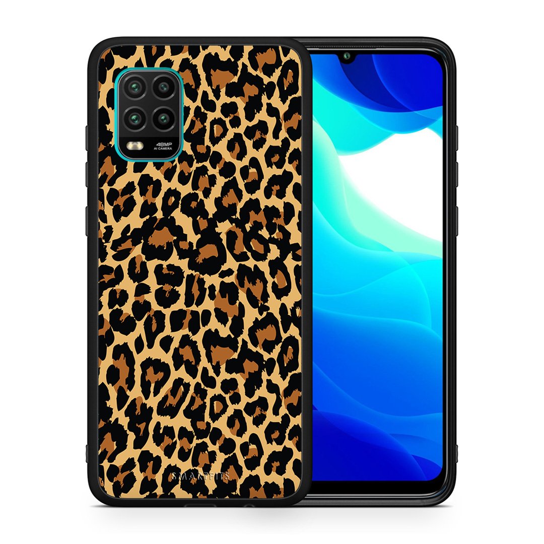 Θήκη Xiaomi Mi 10 Lite Leopard Animal από τη Smartfits με σχέδιο στο πίσω μέρος και μαύρο περίβλημα | Xiaomi Mi 10 Lite Leopard Animal case with colorful back and black bezels