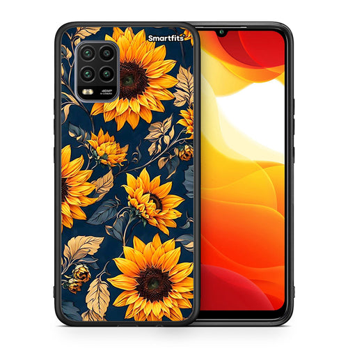 Θήκη Xiaomi Mi 10 Lite Autumn Sunflowers από τη Smartfits με σχέδιο στο πίσω μέρος και μαύρο περίβλημα | Xiaomi Mi 10 Lite Autumn Sunflowers case with colorful back and black bezels