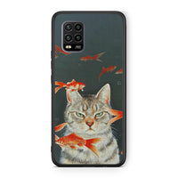 Thumbnail for Xiaomi Mi 10 Lite Cat Goldfish θήκη από τη Smartfits με σχέδιο στο πίσω μέρος και μαύρο περίβλημα | Smartphone case with colorful back and black bezels by Smartfits