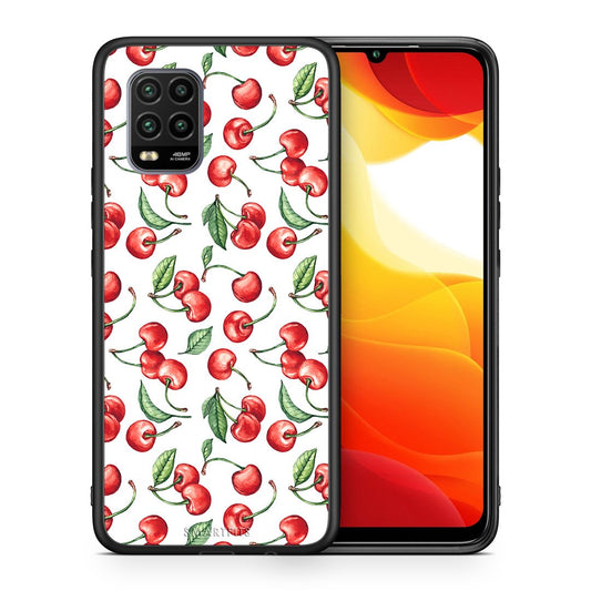 Θήκη Xiaomi Mi 10 Lite Cherry Summer από τη Smartfits με σχέδιο στο πίσω μέρος και μαύρο περίβλημα | Xiaomi Mi 10 Lite Cherry Summer case with colorful back and black bezels