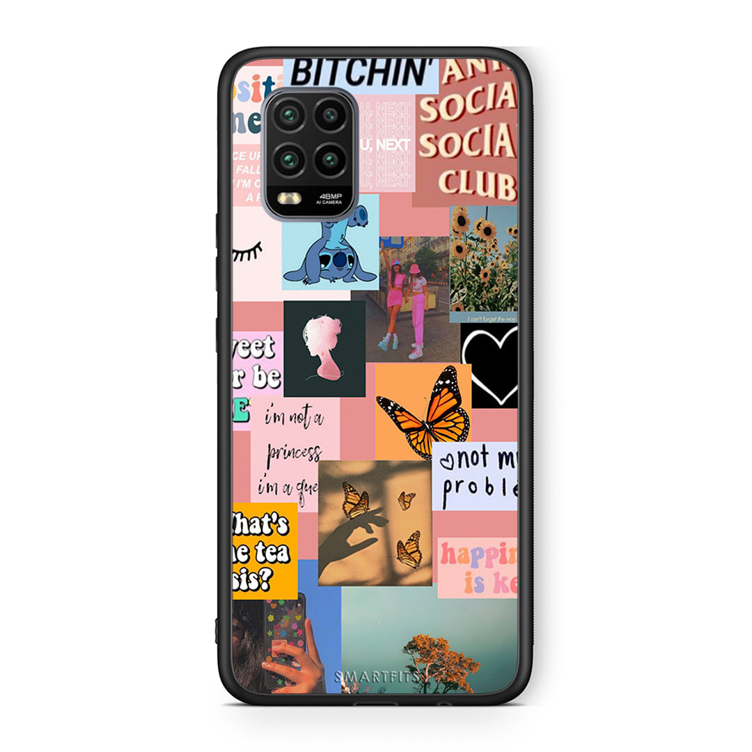 Xiaomi Mi 10 Lite Collage Bitchin Θήκη Αγίου Βαλεντίνου από τη Smartfits με σχέδιο στο πίσω μέρος και μαύρο περίβλημα | Smartphone case with colorful back and black bezels by Smartfits