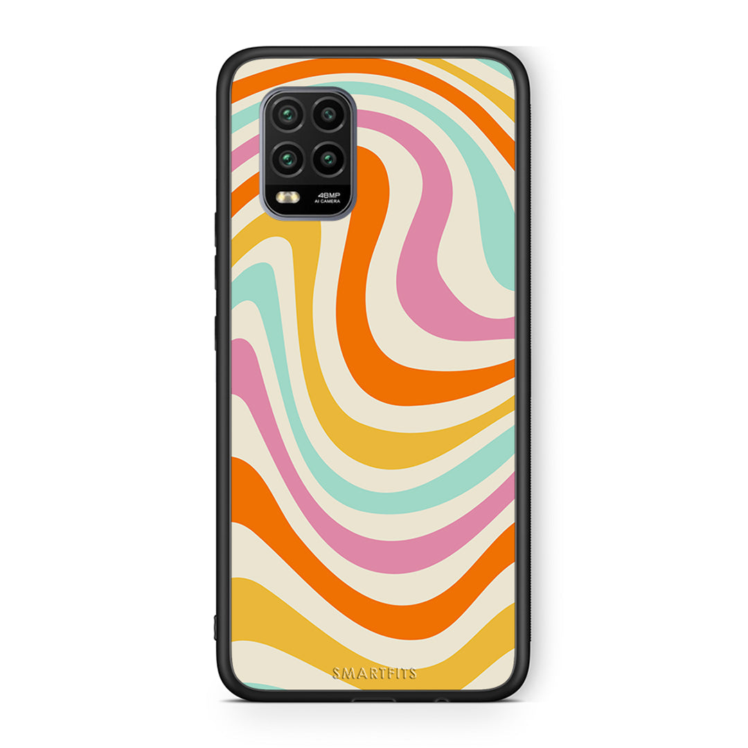 Xiaomi Mi 10 Lite Colourful Waves θήκη από τη Smartfits με σχέδιο στο πίσω μέρος και μαύρο περίβλημα | Smartphone case with colorful back and black bezels by Smartfits