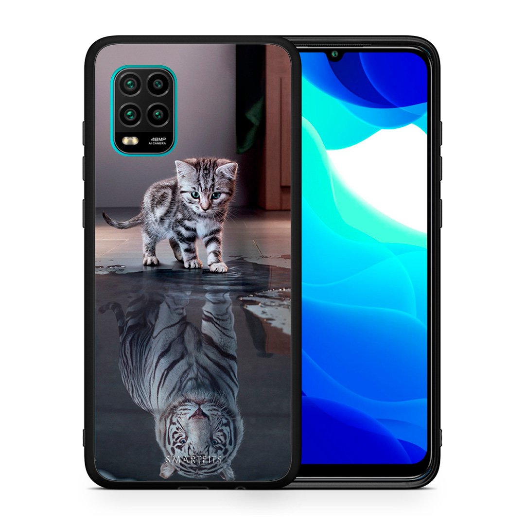 Θήκη Xiaomi Mi 10 Lite Tiger Cute από τη Smartfits με σχέδιο στο πίσω μέρος και μαύρο περίβλημα | Xiaomi Mi 10 Lite Tiger Cute case with colorful back and black bezels