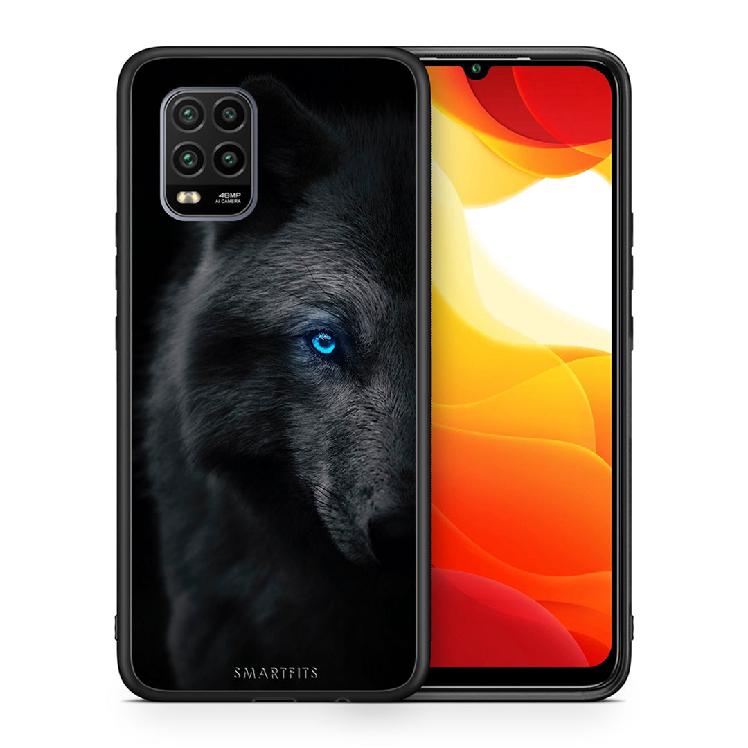 Θήκη Xiaomi Mi 10 Lite Dark Wolf από τη Smartfits με σχέδιο στο πίσω μέρος και μαύρο περίβλημα | Xiaomi Mi 10 Lite Dark Wolf case with colorful back and black bezels