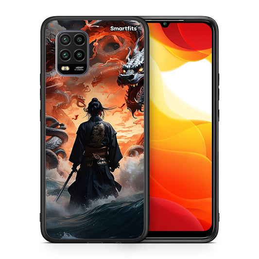 Θήκη Xiaomi Mi 10 Lite Dragons Fight από τη Smartfits με σχέδιο στο πίσω μέρος και μαύρο περίβλημα | Xiaomi Mi 10 Lite Dragons Fight case with colorful back and black bezels