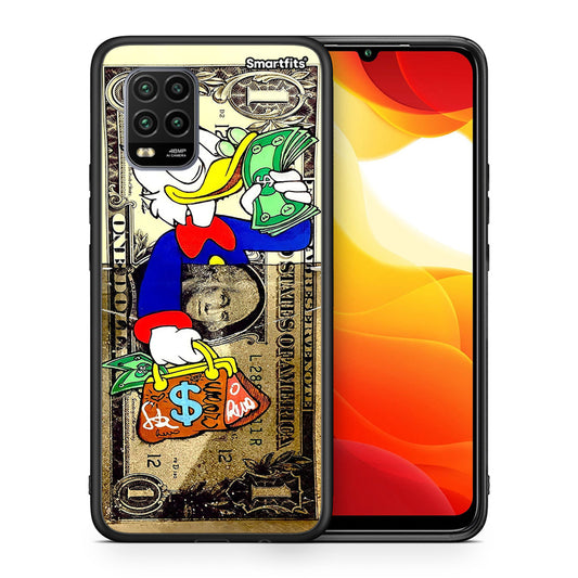 Θήκη Xiaomi Mi 10 Lite Duck Money από τη Smartfits με σχέδιο στο πίσω μέρος και μαύρο περίβλημα | Xiaomi Mi 10 Lite Duck Money case with colorful back and black bezels