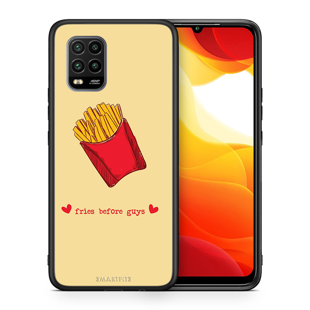 Θήκη Αγίου Βαλεντίνου Xiaomi Mi 10 Lite Fries Before Guys από τη Smartfits με σχέδιο στο πίσω μέρος και μαύρο περίβλημα | Xiaomi Mi 10 Lite Fries Before Guys case with colorful back and black bezels