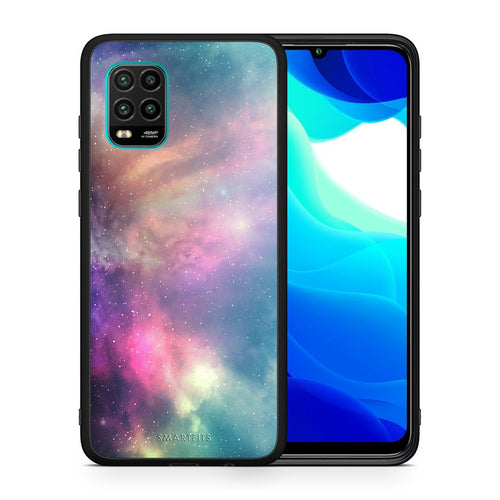Θήκη Xiaomi Mi 10 Lite Rainbow Galaxy από τη Smartfits με σχέδιο στο πίσω μέρος και μαύρο περίβλημα | Xiaomi Mi 10 Lite Rainbow Galaxy case with colorful back and black bezels