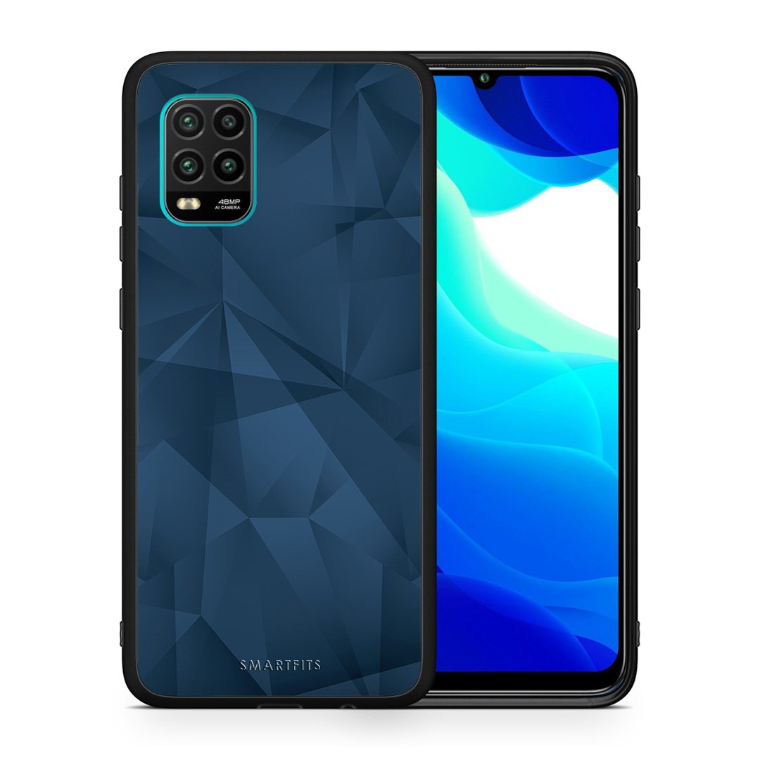 Θήκη Xiaomi Mi 10 Lite Blue Abstract Geometric από τη Smartfits με σχέδιο στο πίσω μέρος και μαύρο περίβλημα | Xiaomi Mi 10 Lite Blue Abstract Geometric case with colorful back and black bezels