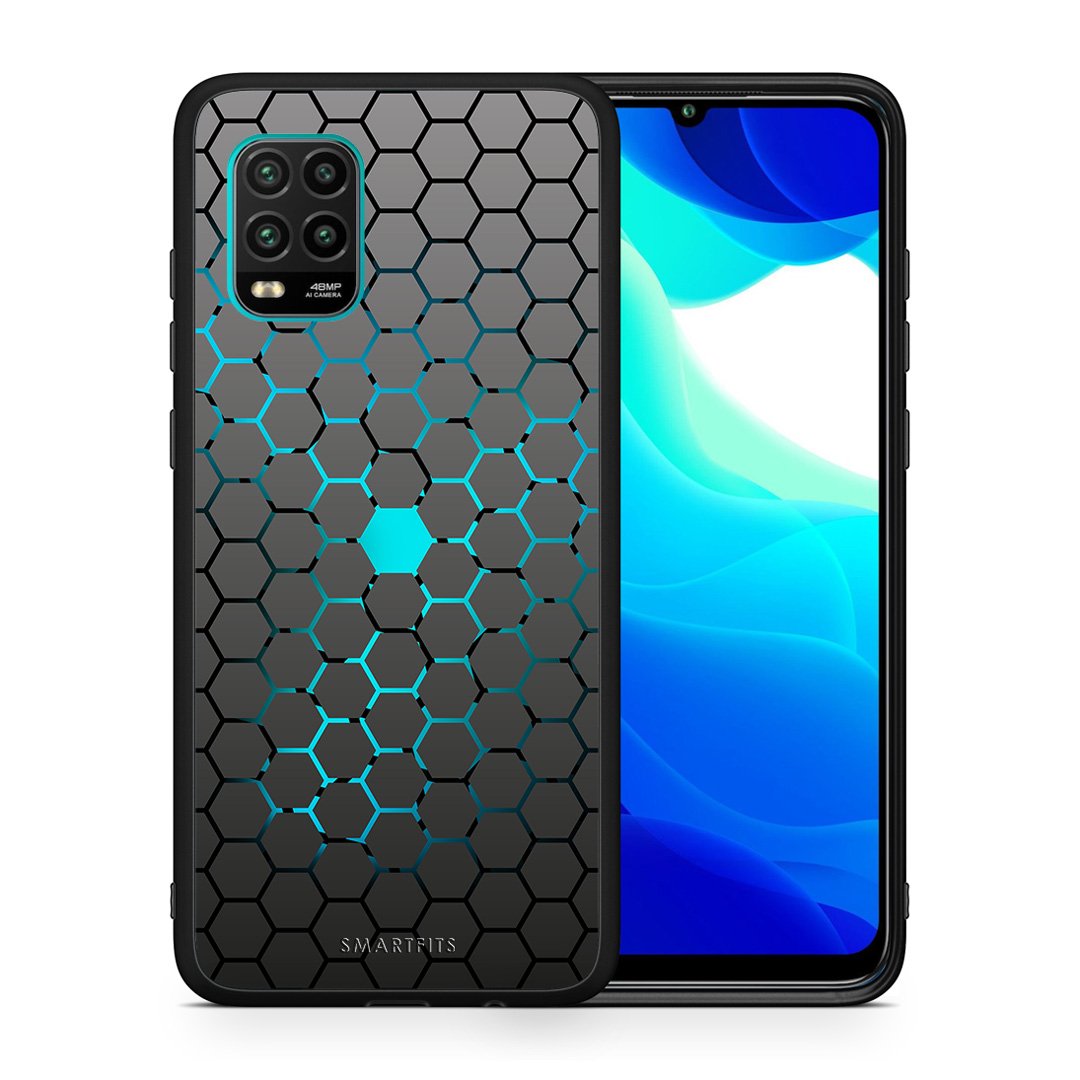 Θήκη Xiaomi Mi 10 Lite Hexagonal Geometric από τη Smartfits με σχέδιο στο πίσω μέρος και μαύρο περίβλημα | Xiaomi Mi 10 Lite Hexagonal Geometric case with colorful back and black bezels