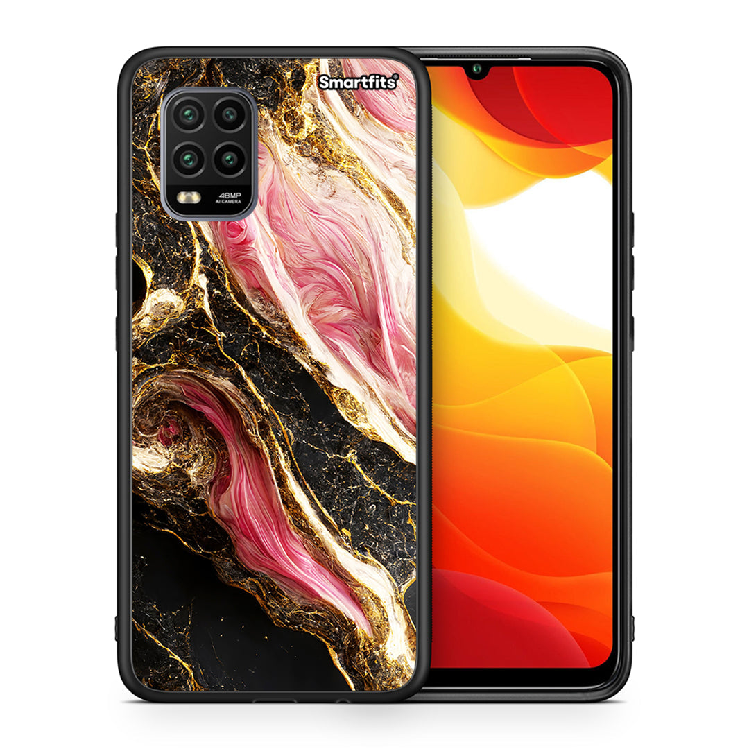 Θήκη Xiaomi Mi 10 Lite Glamorous Pink Marble από τη Smartfits με σχέδιο στο πίσω μέρος και μαύρο περίβλημα | Xiaomi Mi 10 Lite Glamorous Pink Marble case with colorful back and black bezels
