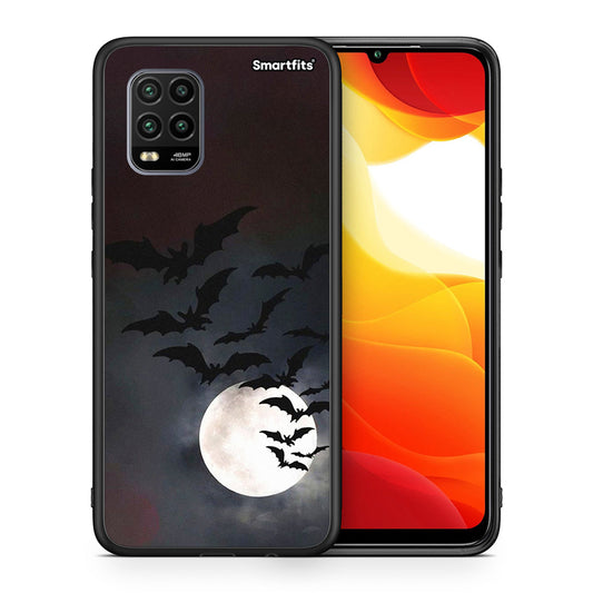 Θήκη Xiaomi Mi 10 Lite Halloween Bat Night από τη Smartfits με σχέδιο στο πίσω μέρος και μαύρο περίβλημα | Xiaomi Mi 10 Lite Halloween Bat Night case with colorful back and black bezels