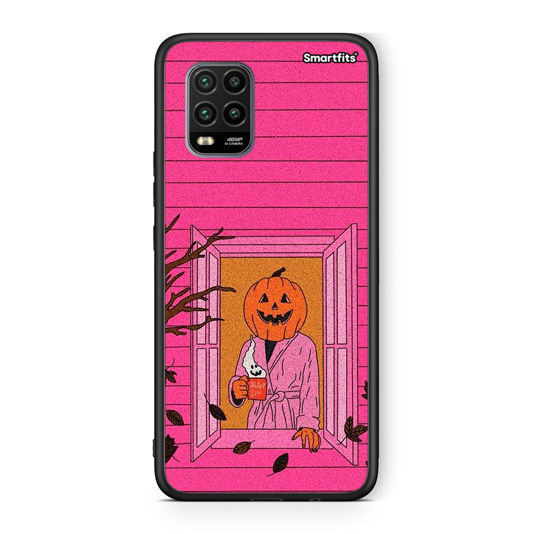 Xiaomi Mi 10 Lite Halloween Pumpkin Lady Θήκη από τη Smartfits με σχέδιο στο πίσω μέρος και μαύρο περίβλημα | Smartphone case with colorful back and black bezels by Smartfits