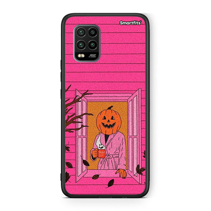 Xiaomi Mi 10 Lite Halloween Pumpkin Lady Θήκη από τη Smartfits με σχέδιο στο πίσω μέρος και μαύρο περίβλημα | Smartphone case with colorful back and black bezels by Smartfits