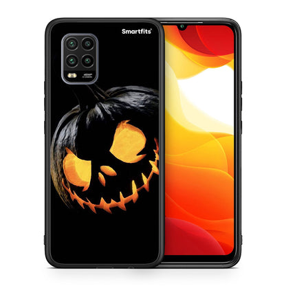 Θήκη Xiaomi Mi 10 Lite Halloween Scary Pumpkin από τη Smartfits με σχέδιο στο πίσω μέρος και μαύρο περίβλημα | Xiaomi Mi 10 Lite Halloween Scary Pumpkin case with colorful back and black bezels