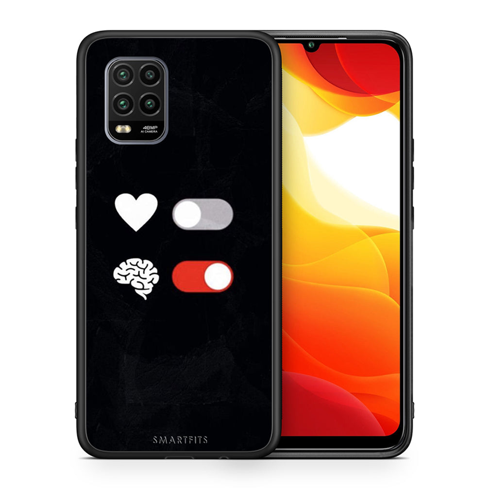 Θήκη Αγίου Βαλεντίνου Xiaomi Mi 10 Lite Heart Vs Brain από τη Smartfits με σχέδιο στο πίσω μέρος και μαύρο περίβλημα | Xiaomi Mi 10 Lite Heart Vs Brain case with colorful back and black bezels