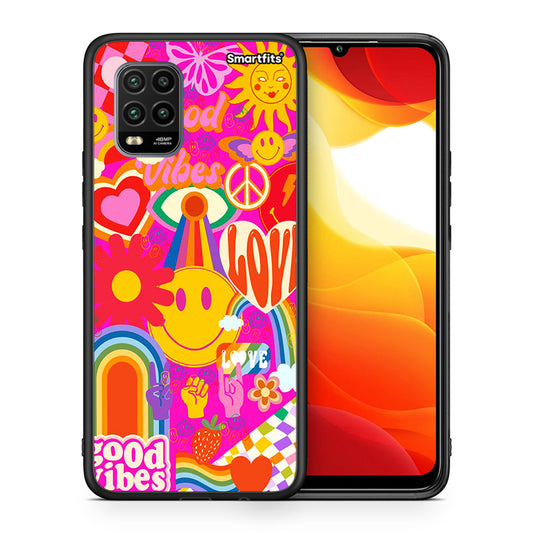 Θήκη Xiaomi Mi 10 Lite Hippie Love από τη Smartfits με σχέδιο στο πίσω μέρος και μαύρο περίβλημα | Xiaomi Mi 10 Lite Hippie Love case with colorful back and black bezels