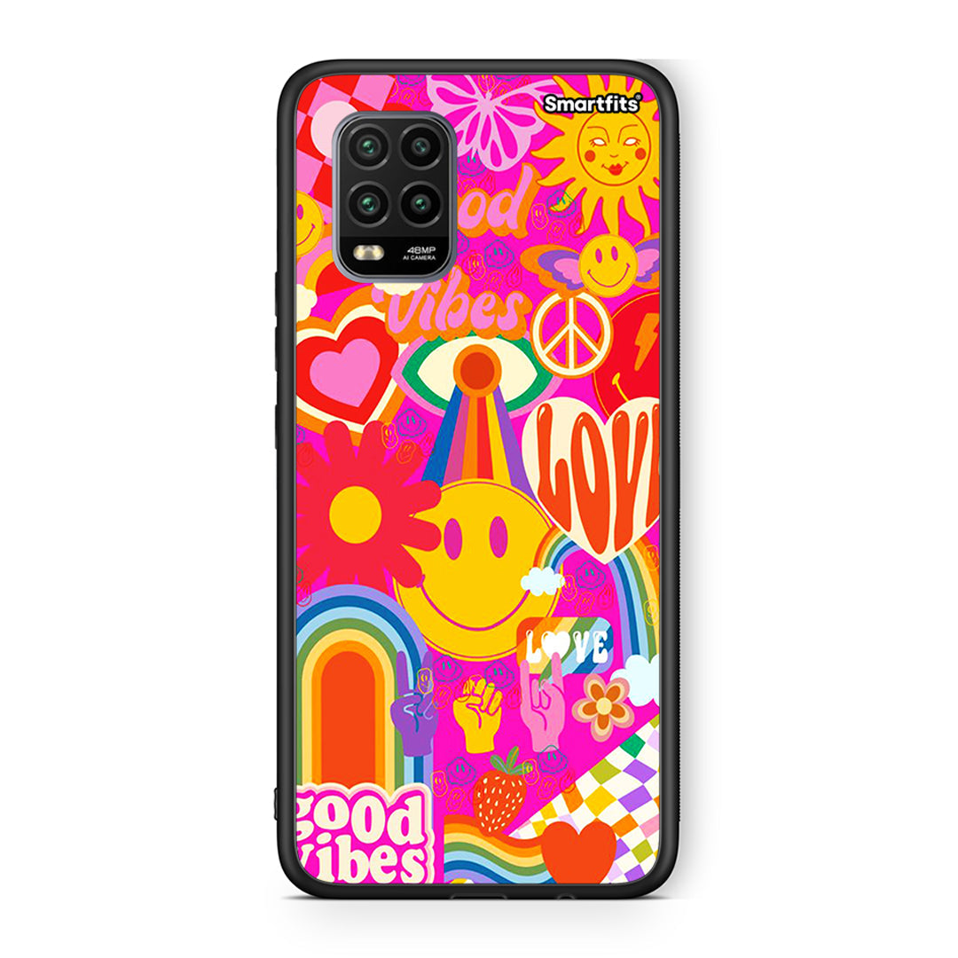 Xiaomi Mi 10 Lite Hippie Love θήκη από τη Smartfits με σχέδιο στο πίσω μέρος και μαύρο περίβλημα | Smartphone case with colorful back and black bezels by Smartfits