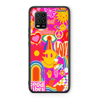 Thumbnail for Xiaomi Mi 10 Lite Hippie Love θήκη από τη Smartfits με σχέδιο στο πίσω μέρος και μαύρο περίβλημα | Smartphone case with colorful back and black bezels by Smartfits
