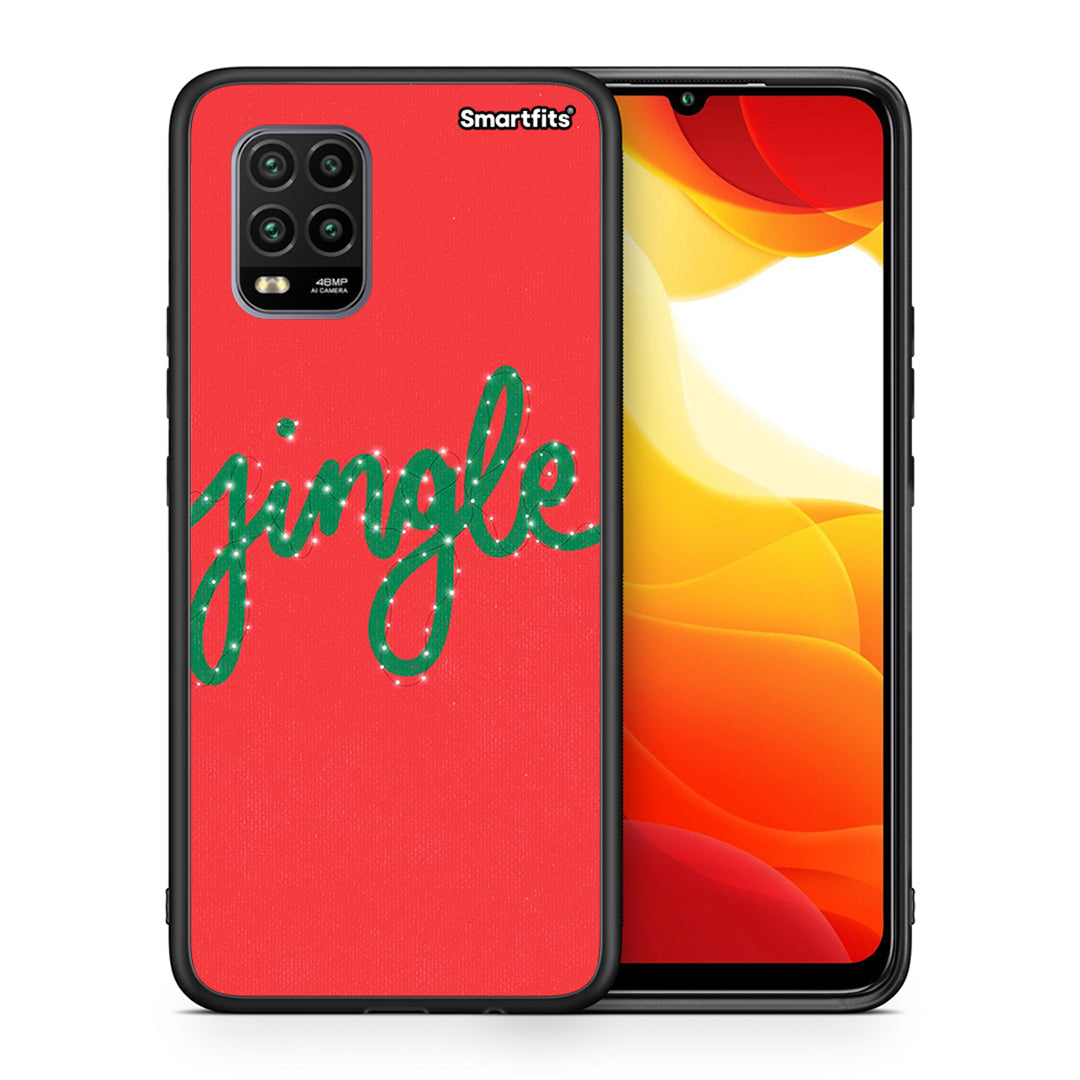 Θήκη Xiaomi Mi 10 Lite Jingle Xmas από τη Smartfits με σχέδιο στο πίσω μέρος και μαύρο περίβλημα | Xiaomi Mi 10 Lite Jingle Xmas case with colorful back and black bezels