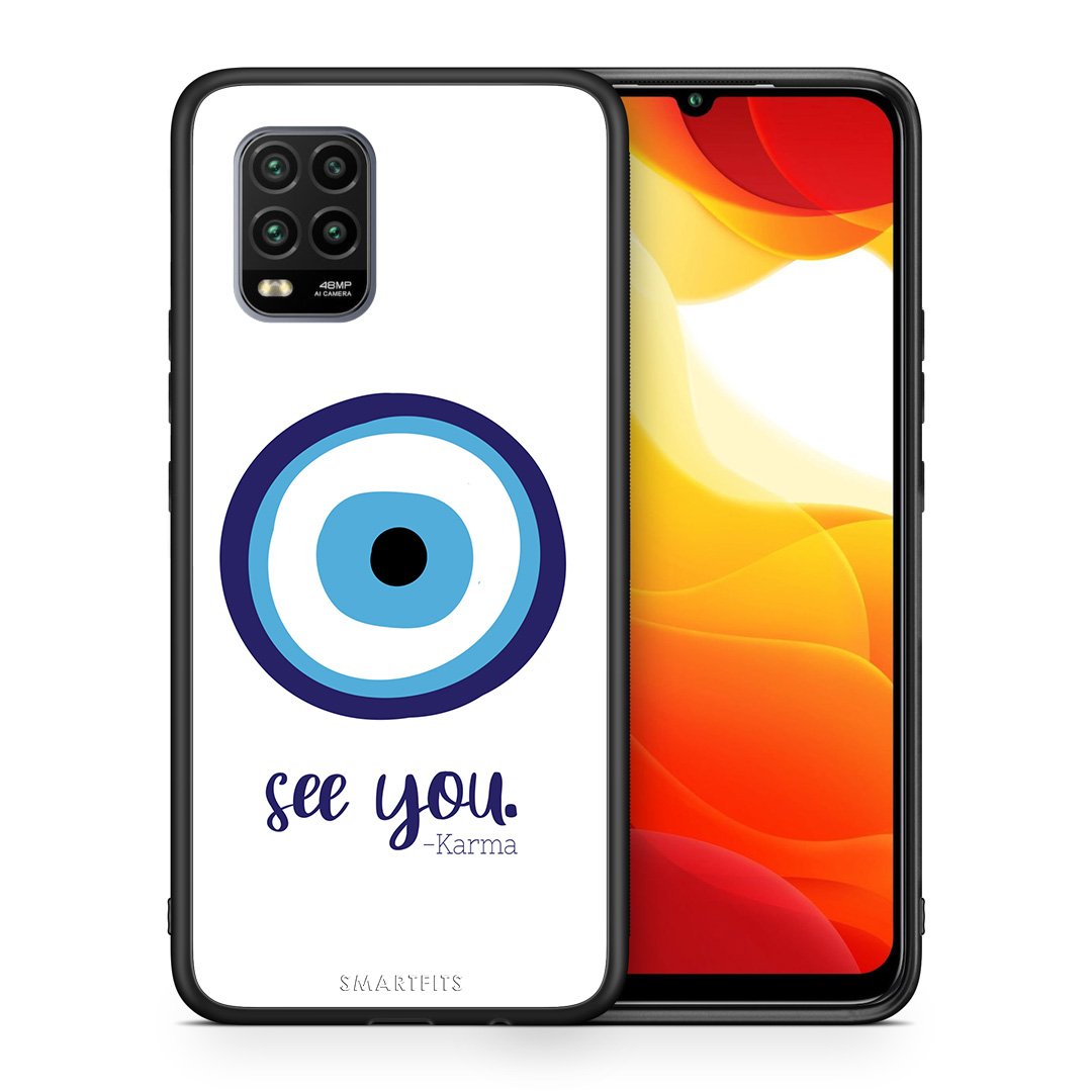 Θήκη Xiaomi Mi 10 Lite Karma Says από τη Smartfits με σχέδιο στο πίσω μέρος και μαύρο περίβλημα | Xiaomi Mi 10 Lite Karma Says case with colorful back and black bezels