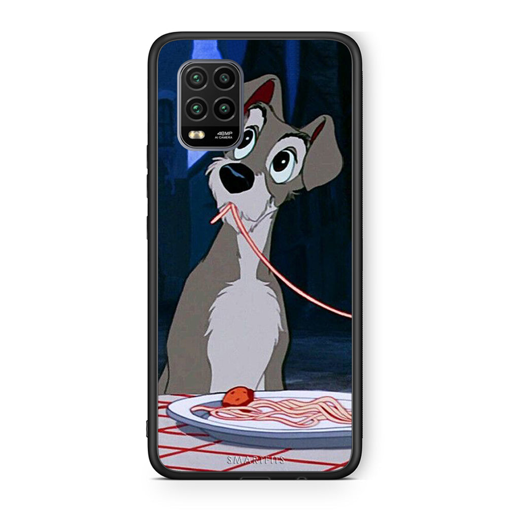 Xiaomi Mi 10 Lite Lady And Tramp 1 Θήκη Αγίου Βαλεντίνου από τη Smartfits με σχέδιο στο πίσω μέρος και μαύρο περίβλημα | Smartphone case with colorful back and black bezels by Smartfits