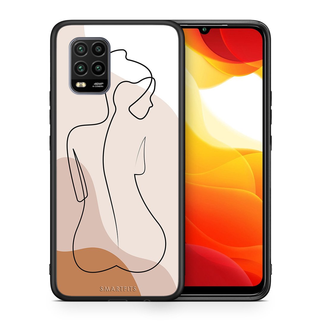 Θήκη Xiaomi Mi 10 Lite LineArt Woman από τη Smartfits με σχέδιο στο πίσω μέρος και μαύρο περίβλημα | Xiaomi Mi 10 Lite LineArt Woman case with colorful back and black bezels
