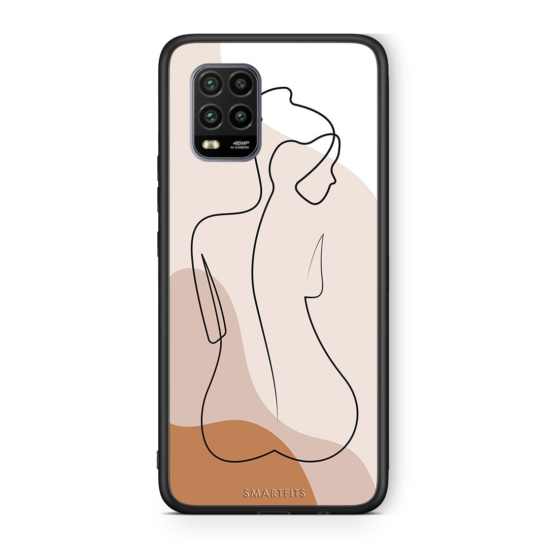 Xiaomi Mi 10 Lite LineArt Woman θήκη από τη Smartfits με σχέδιο στο πίσω μέρος και μαύρο περίβλημα | Smartphone case with colorful back and black bezels by Smartfits