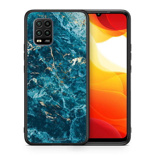 Θήκη Xiaomi Mi 10 Lite Marble Blue από τη Smartfits με σχέδιο στο πίσω μέρος και μαύρο περίβλημα | Xiaomi Mi 10 Lite Marble Blue case with colorful back and black bezels