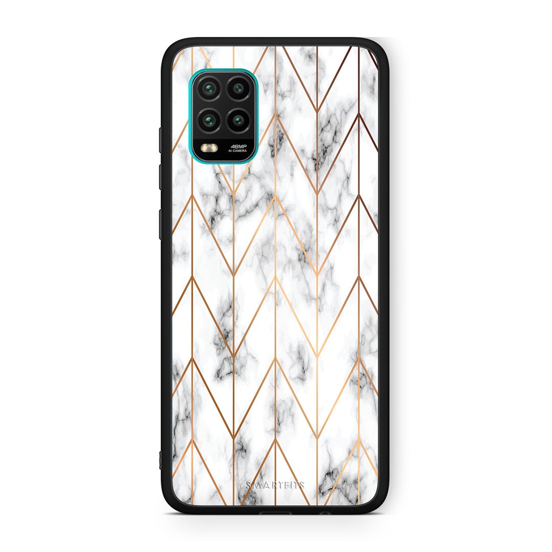 44 - Xiaomi Mi 10 Lite  Gold Geometric Marble case, cover, bumper