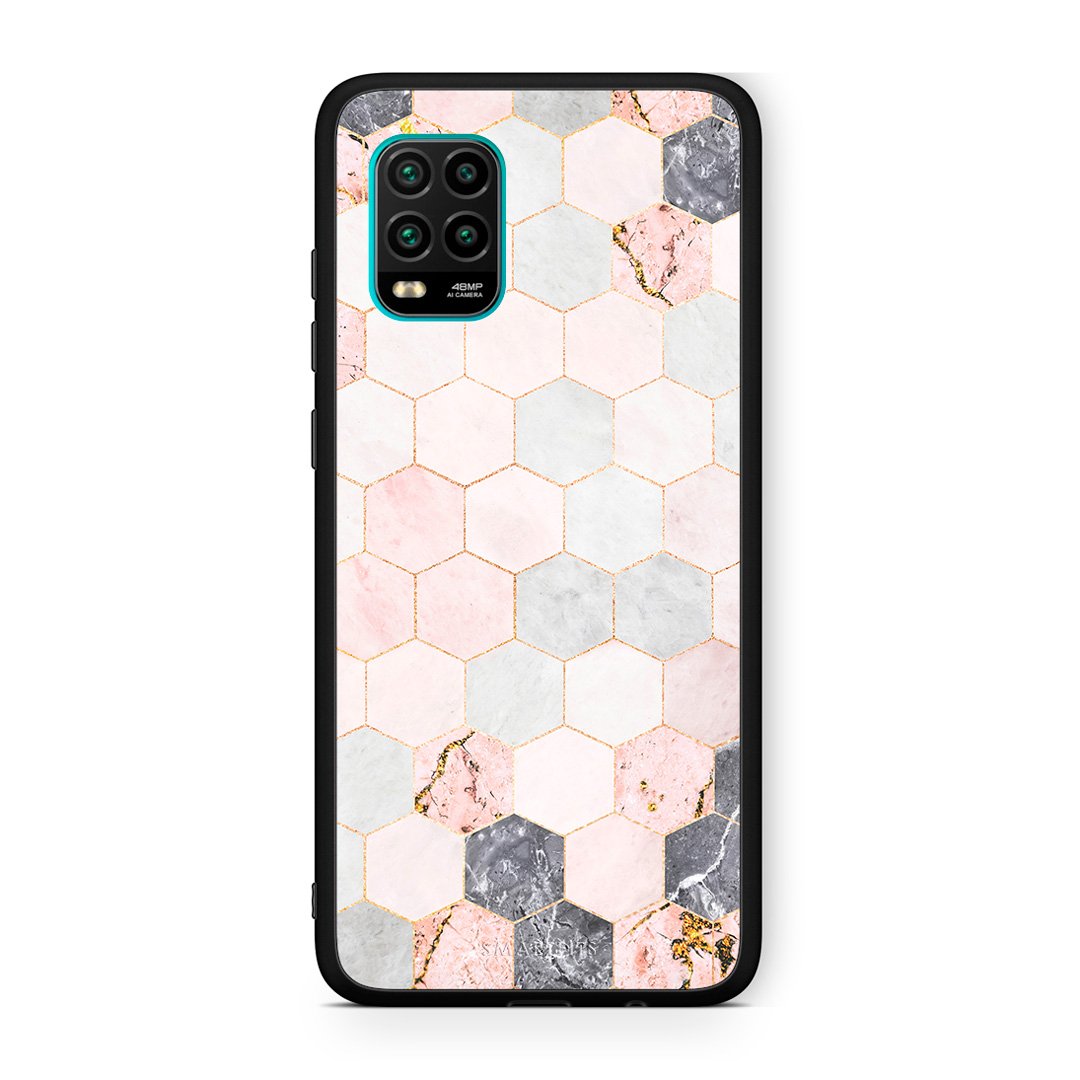 4 - Xiaomi Mi 10 Lite Hexagon Pink Marble case, cover, bumper