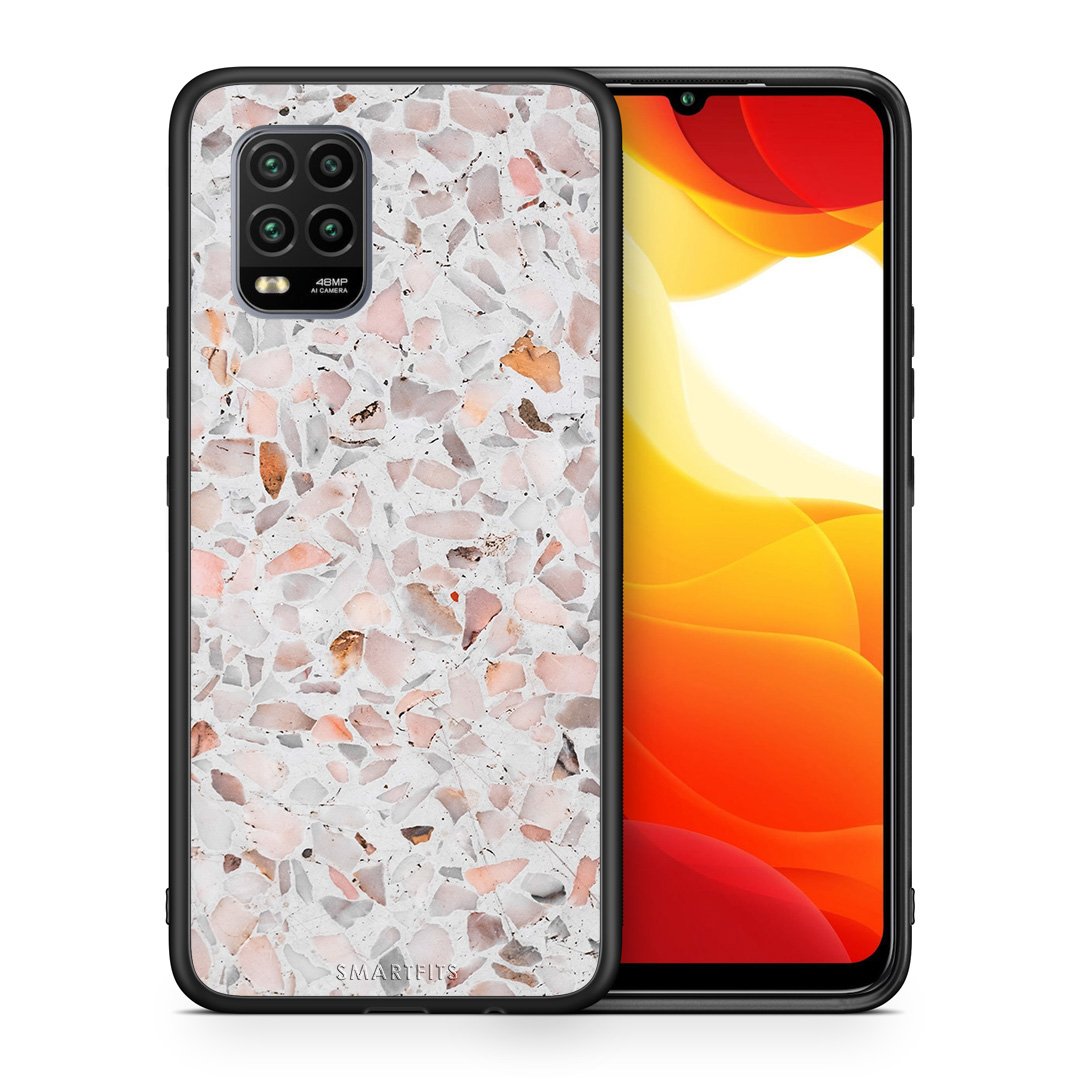 Θήκη Xiaomi Mi 10 Lite Marble Terrazzo από τη Smartfits με σχέδιο στο πίσω μέρος και μαύρο περίβλημα | Xiaomi Mi 10 Lite Marble Terrazzo case with colorful back and black bezels