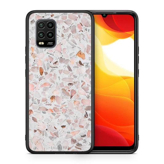 Θήκη Xiaomi Mi 10 Lite Marble Terrazzo από τη Smartfits με σχέδιο στο πίσω μέρος και μαύρο περίβλημα | Xiaomi Mi 10 Lite Marble Terrazzo case with colorful back and black bezels