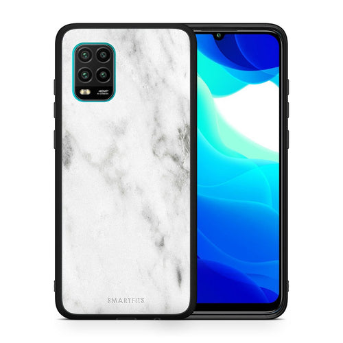 Θήκη Xiaomi Mi 10 Lite White Marble από τη Smartfits με σχέδιο στο πίσω μέρος και μαύρο περίβλημα | Xiaomi Mi 10 Lite White Marble case with colorful back and black bezels