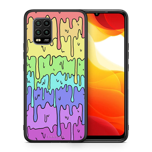 Θήκη Xiaomi Mi 10 Lite Melting Rainbow από τη Smartfits με σχέδιο στο πίσω μέρος και μαύρο περίβλημα | Xiaomi Mi 10 Lite Melting Rainbow case with colorful back and black bezels