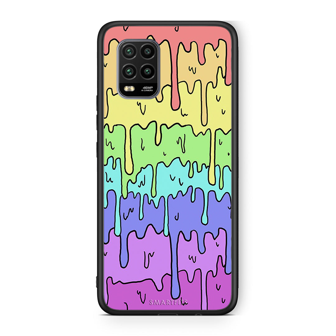 Xiaomi Mi 10 Lite Melting Rainbow θήκη από τη Smartfits με σχέδιο στο πίσω μέρος και μαύρο περίβλημα | Smartphone case with colorful back and black bezels by Smartfits