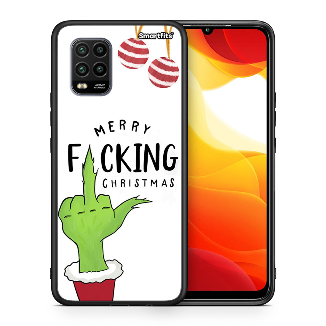 Θήκη Xiaomi Mi 10 Lite Merry F Xmas από τη Smartfits με σχέδιο στο πίσω μέρος και μαύρο περίβλημα | Xiaomi Mi 10 Lite Merry F Xmas case with colorful back and black bezels