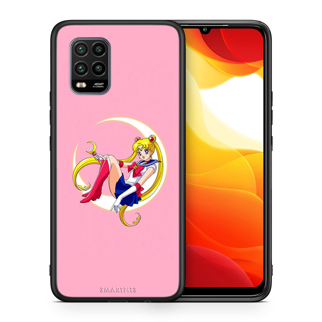 Θήκη Xiaomi Mi 10 Lite Moon Girl από τη Smartfits με σχέδιο στο πίσω μέρος και μαύρο περίβλημα | Xiaomi Mi 10 Lite Moon Girl case with colorful back and black bezels
