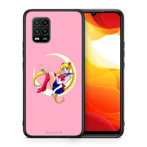 Θήκη Xiaomi Mi 10 Lite Moon Girl από τη Smartfits με σχέδιο στο πίσω μέρος και μαύρο περίβλημα | Xiaomi Mi 10 Lite Moon Girl case with colorful back and black bezels