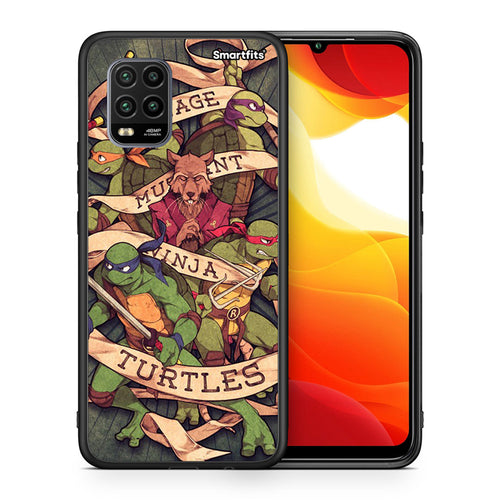 Θήκη Xiaomi Mi 10 Lite Ninja Turtles από τη Smartfits με σχέδιο στο πίσω μέρος και μαύρο περίβλημα | Xiaomi Mi 10 Lite Ninja Turtles case with colorful back and black bezels