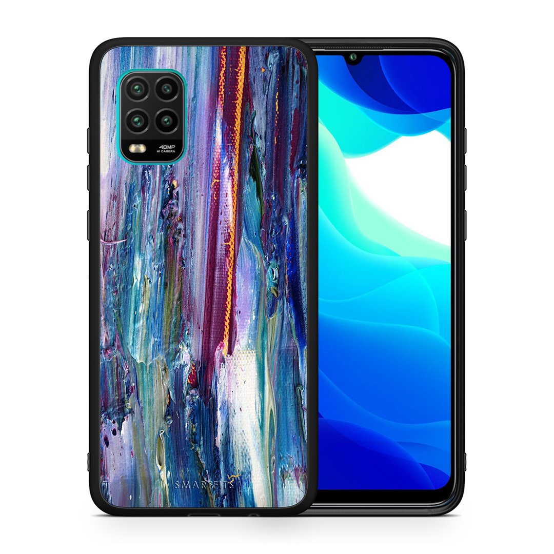 Θήκη Xiaomi Mi 10 Lite Winter Paint από τη Smartfits με σχέδιο στο πίσω μέρος και μαύρο περίβλημα | Xiaomi Mi 10 Lite Winter Paint case with colorful back and black bezels