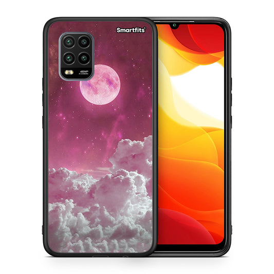 Θήκη Xiaomi Mi 10 Lite Pink Moon από τη Smartfits με σχέδιο στο πίσω μέρος και μαύρο περίβλημα | Xiaomi Mi 10 Lite Pink Moon case with colorful back and black bezels