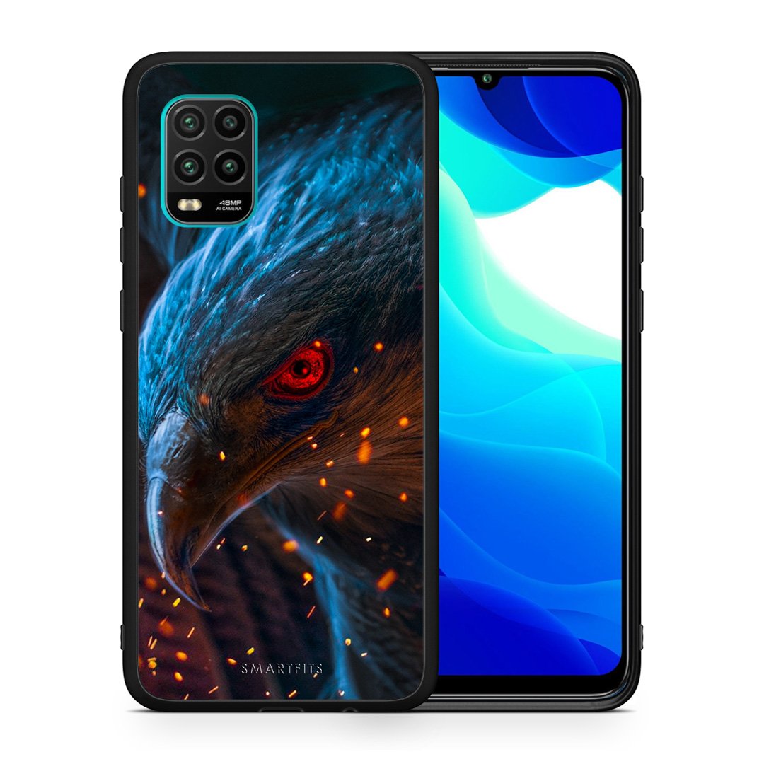 Θήκη Xiaomi Mi 10 Lite Eagle PopArt από τη Smartfits με σχέδιο στο πίσω μέρος και μαύρο περίβλημα | Xiaomi Mi 10 Lite Eagle PopArt case with colorful back and black bezels