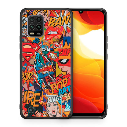 Θήκη Xiaomi Mi 10 Lite PopArt OMG από τη Smartfits με σχέδιο στο πίσω μέρος και μαύρο περίβλημα | Xiaomi Mi 10 Lite PopArt OMG case with colorful back and black bezels
